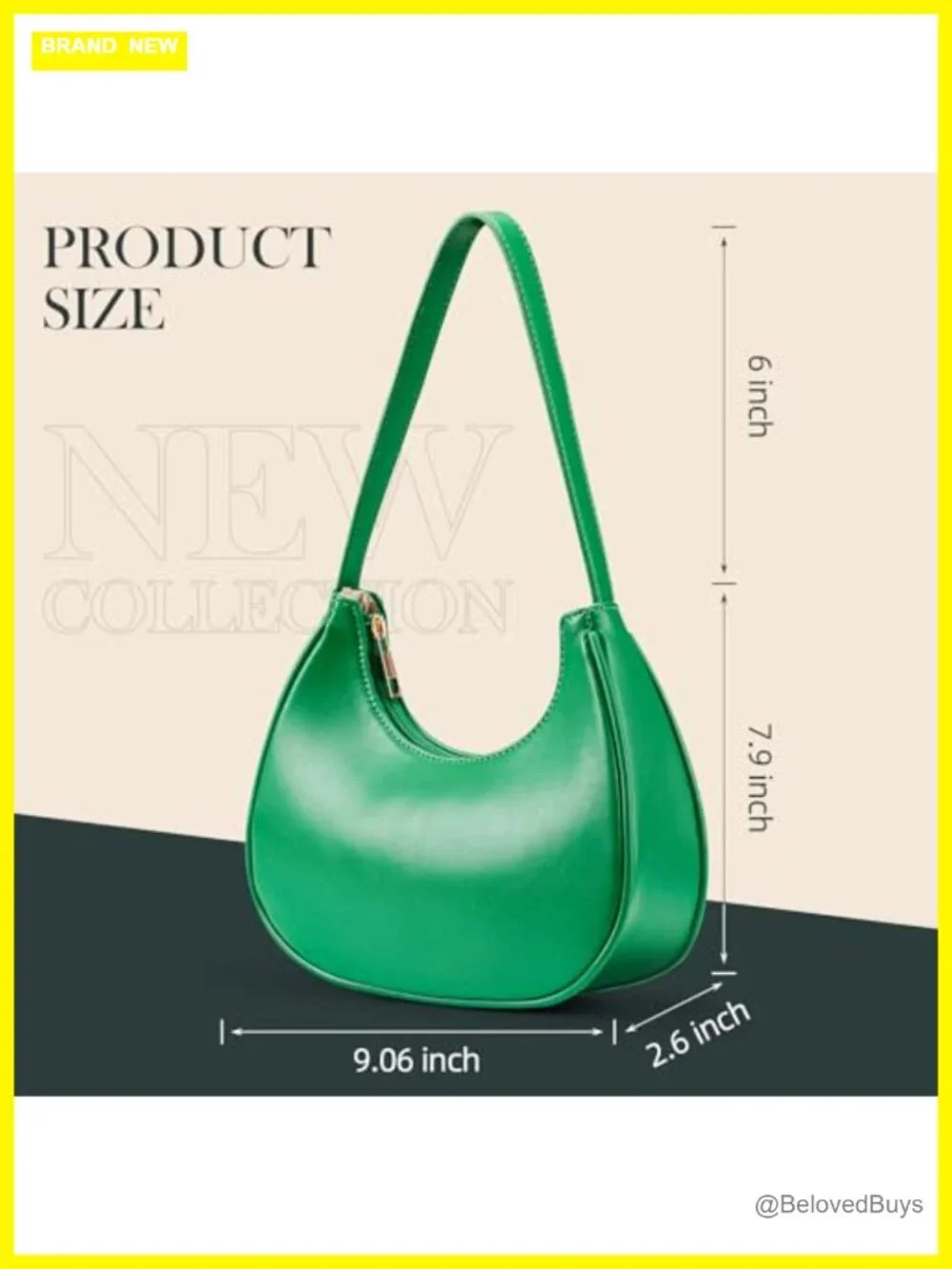 PU Leather Hobo Shoulder Handbag with Zipper